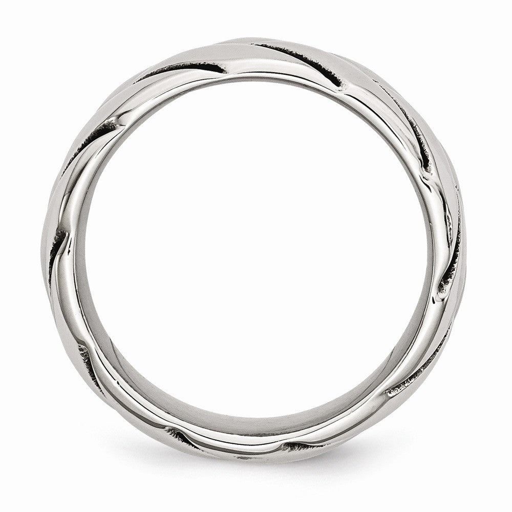 Sophia Jewelers Polished Braided Stainless Steel Fashion Ring 12mm Band