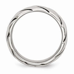 Sophia Jewelers Polished Braided Stainless Steel Fashion Ring 12mm Band