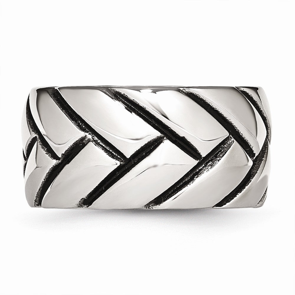 Sophia Jewelers Polished Braided Stainless Steel Fashion Ring 12mm Band
