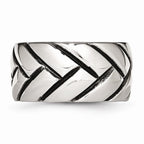 Sophia Jewelers Polished Braided Stainless Steel Fashion Ring 12mm Band
