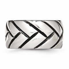 Sophia Jewelers Polished Braided Stainless Steel Fashion Ring 12mm Band
