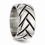 Sophia Jewelers Polished Braided Stainless Steel Fashion Ring 12mm Band