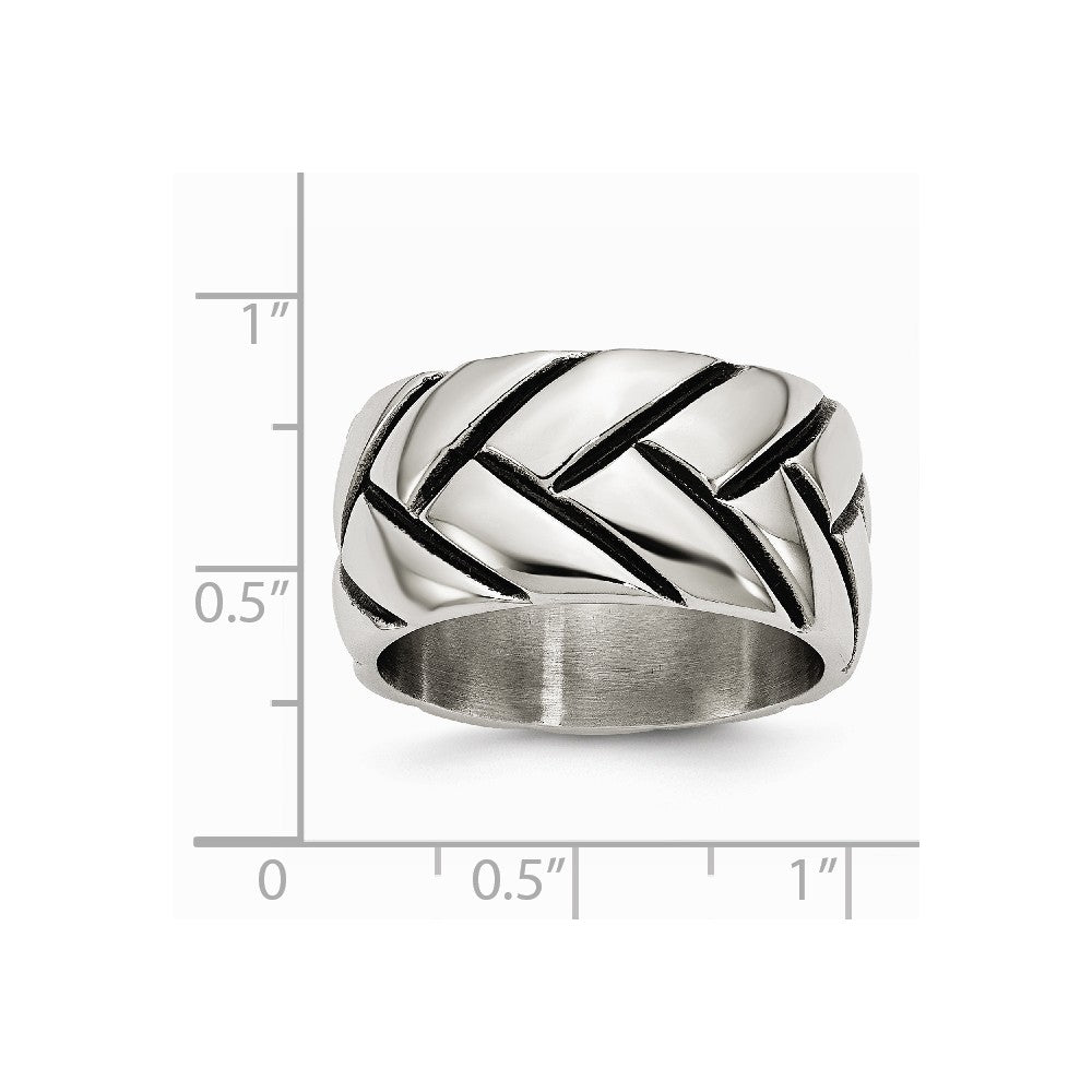 Stainless Steel Polished Braided Design Ring