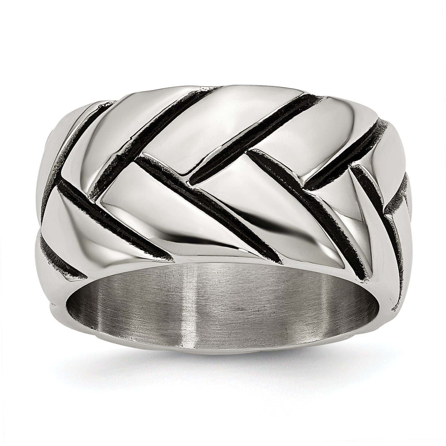 Stainless Steel Polished Braided Design Ring Main image