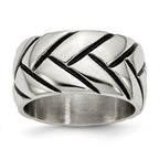 Sophia Jewelers Polished Braided Stainless Steel Fashion Ring 12mm Band