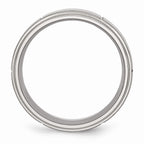 Grooved Comfort-Fit Wedding Band in Stainless Steel, 8mm