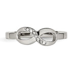 Infinity Symbol Ring in Stainless Steel with CZ