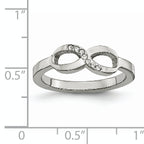 Infinity Symbol Ring in Stainless Steel with CZ