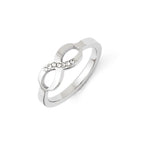 Stainless Steel Infinity CZ Ring with Polished Finish Elegant and Timeless