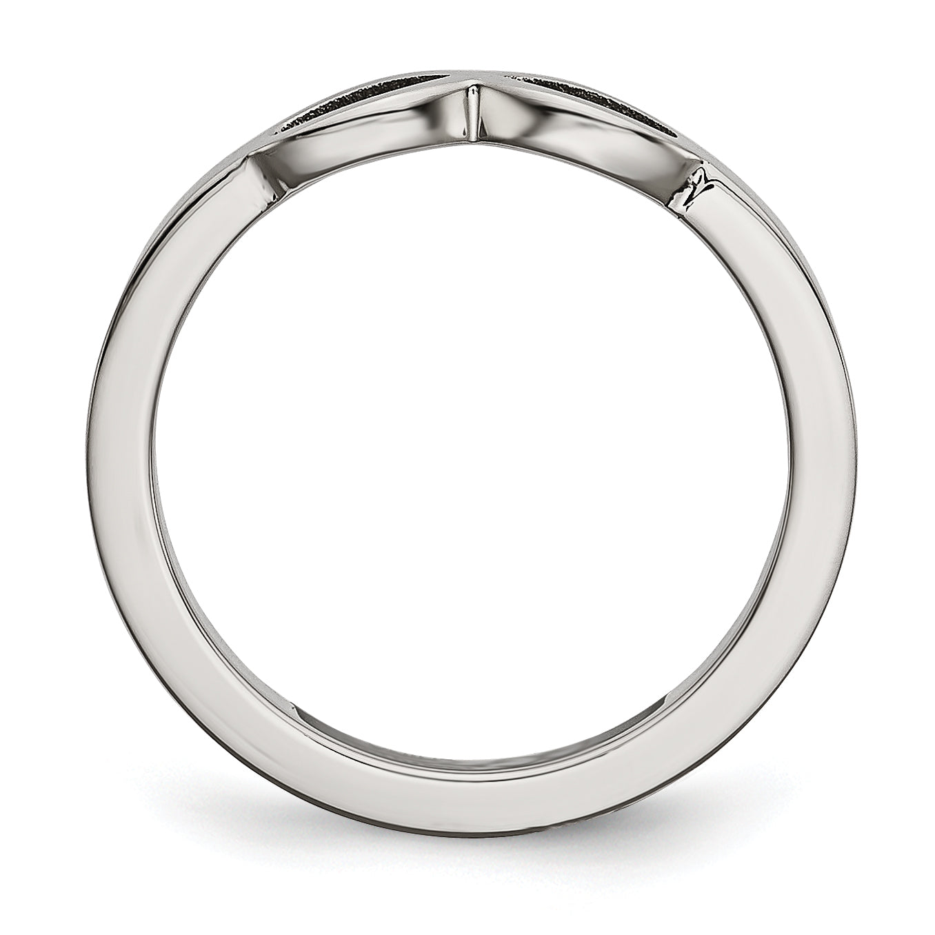Stainless Steel Polished Infinity Symbol Ring Secondary image