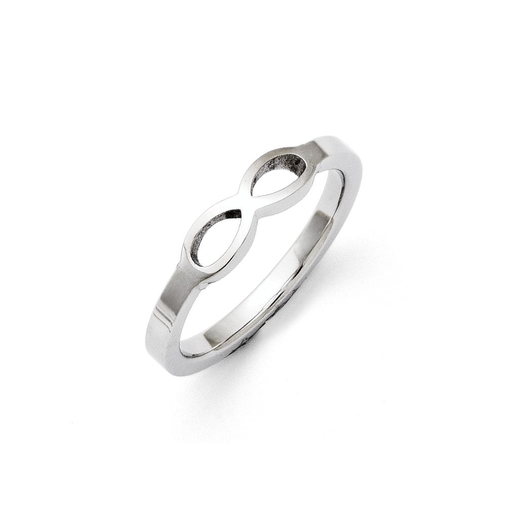 Sophia Jewelers Polished Stainless Steel Infinity Ring Ã¢â¬â Modern Elegance