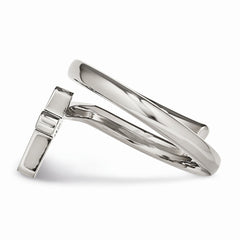 Stainless Steel Polished Twisted Cross Ring by Sophia Jewelers - 6 - 6
