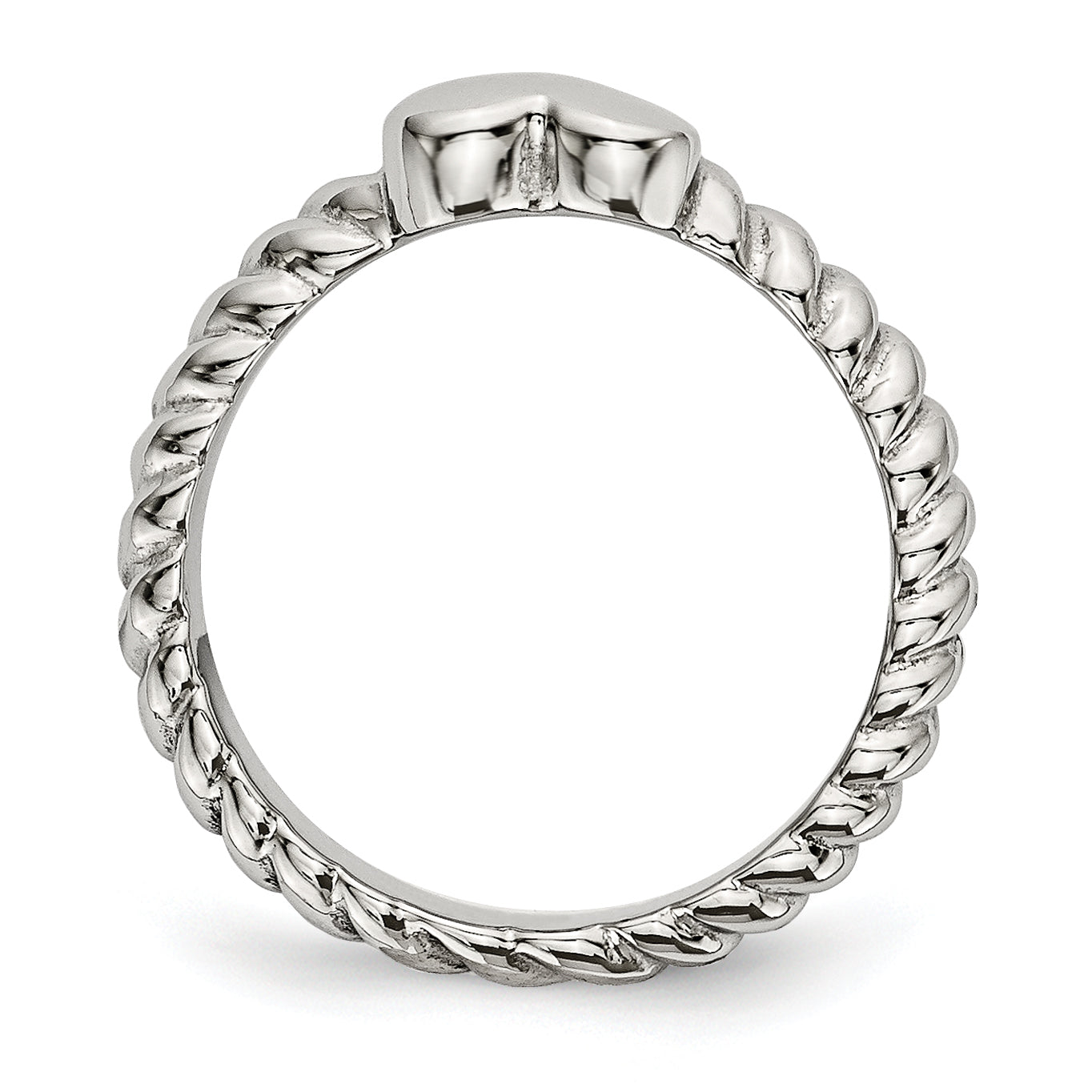 Stainless Steel Polished Twisted Heart Ring Secondary image