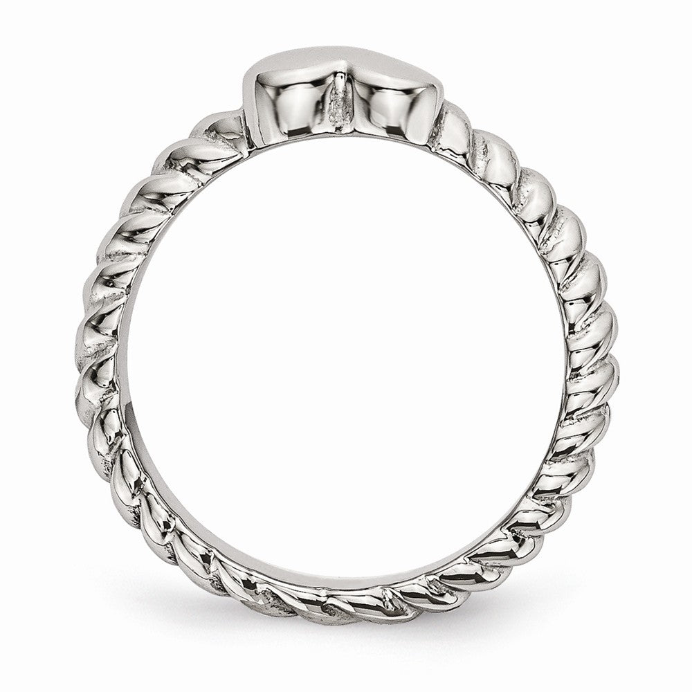 Sophia Jewelers Stainless Steel Polished Twisted Heart Ring Elegant Themed Design