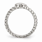 Sophia Jewelers Stainless Steel Polished Twisted Heart Ring Elegant Themed Design