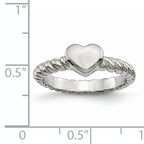 Stainless Steel Polished Twisted Heart Ring