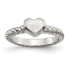Stainless Steel Polished Twisted Heart Ring