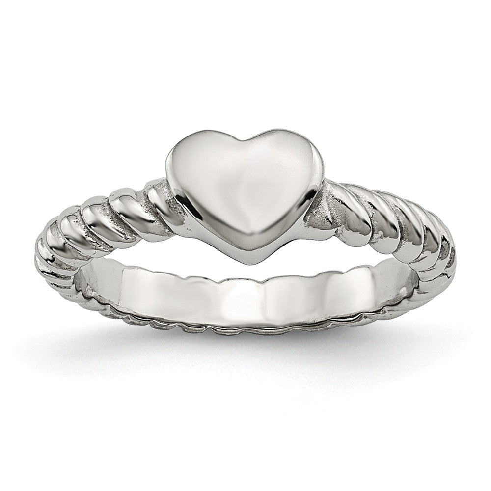 Sophia Jewelers Stainless Steel Polished Twisted Heart Ring Elegant Themed Design Main image