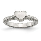 Sophia Jewelers Stainless Steel Polished Twisted Heart Ring Elegant Themed Design