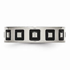 Enameled Flat Wedding Band in Stainless Steel, 6mm