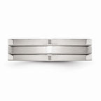 Grooved Comfort-Fit Wedding Band in Stainless Steel, 6mm