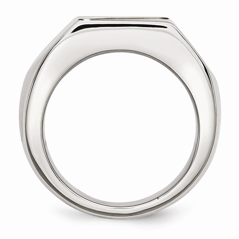 Sophia Jewelers Stainless Steel 14K Gold Stripe Signet Ring Secondary image