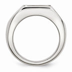 Sophia Jewelers Stainless Steel 14K Gold Stripe Signet Ring