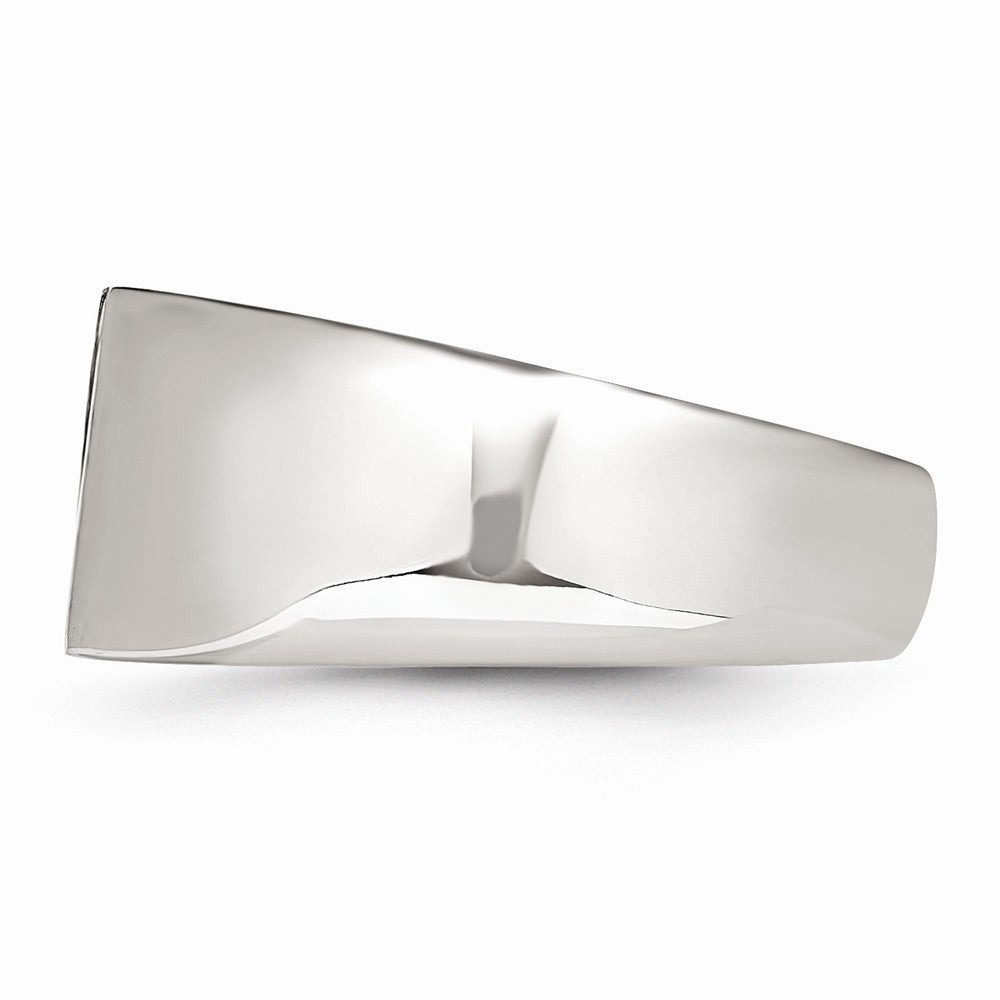 Sophia Jewelers Stainless Steel 14K Gold Stripe Signet Ring