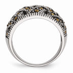 Sophia Jewelers Stainless Steel Polished Marcasite Antique Ring