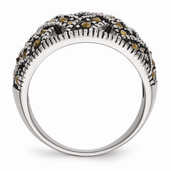 Sophia Jewelers Stainless Steel Polished Marcasite Antique Ring