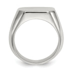 Stainless Steel Polished Square Signet Ring
