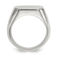 Stainless Steel Polished Signet Ring with Engravable Elegance by Sophia Jewelers - 9 - 9