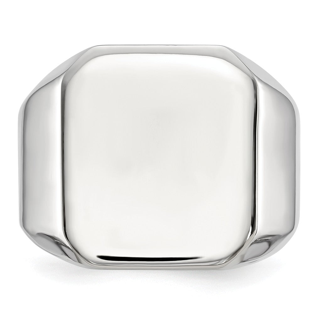Stainless Steel Polished Square Signet Ring