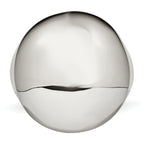 StainleSterling Silver Steel Polished Circular Signet Ring