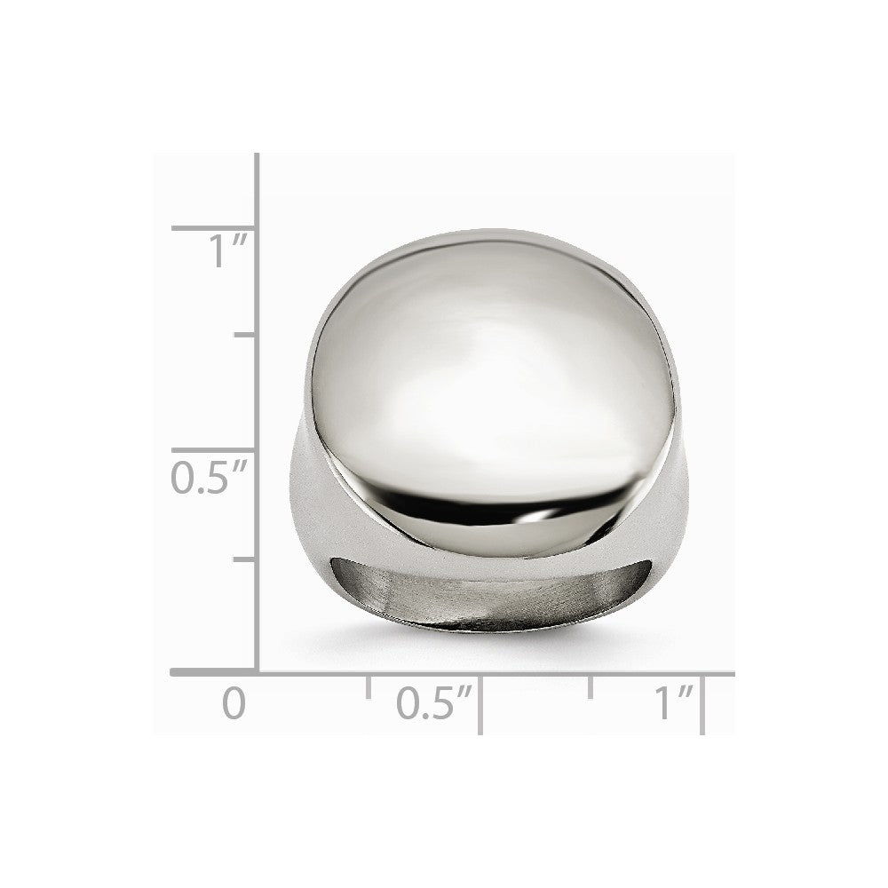 Stainless Steel Polished Circular Signet Ring