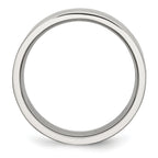 Grooved Comfort-Fit Wedding Band in Stainless Steel, 8mm