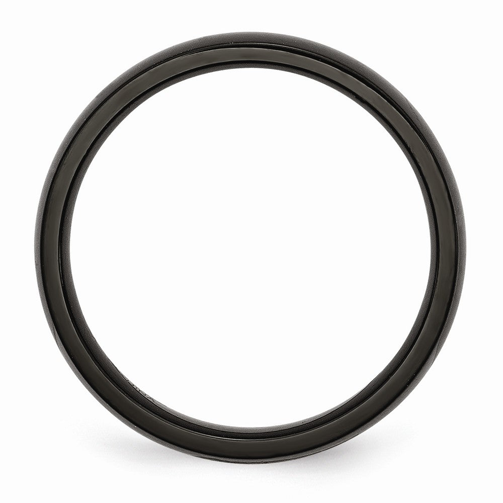 Stainless Steel Black IP Wedding Band with Polished Finish Engravable