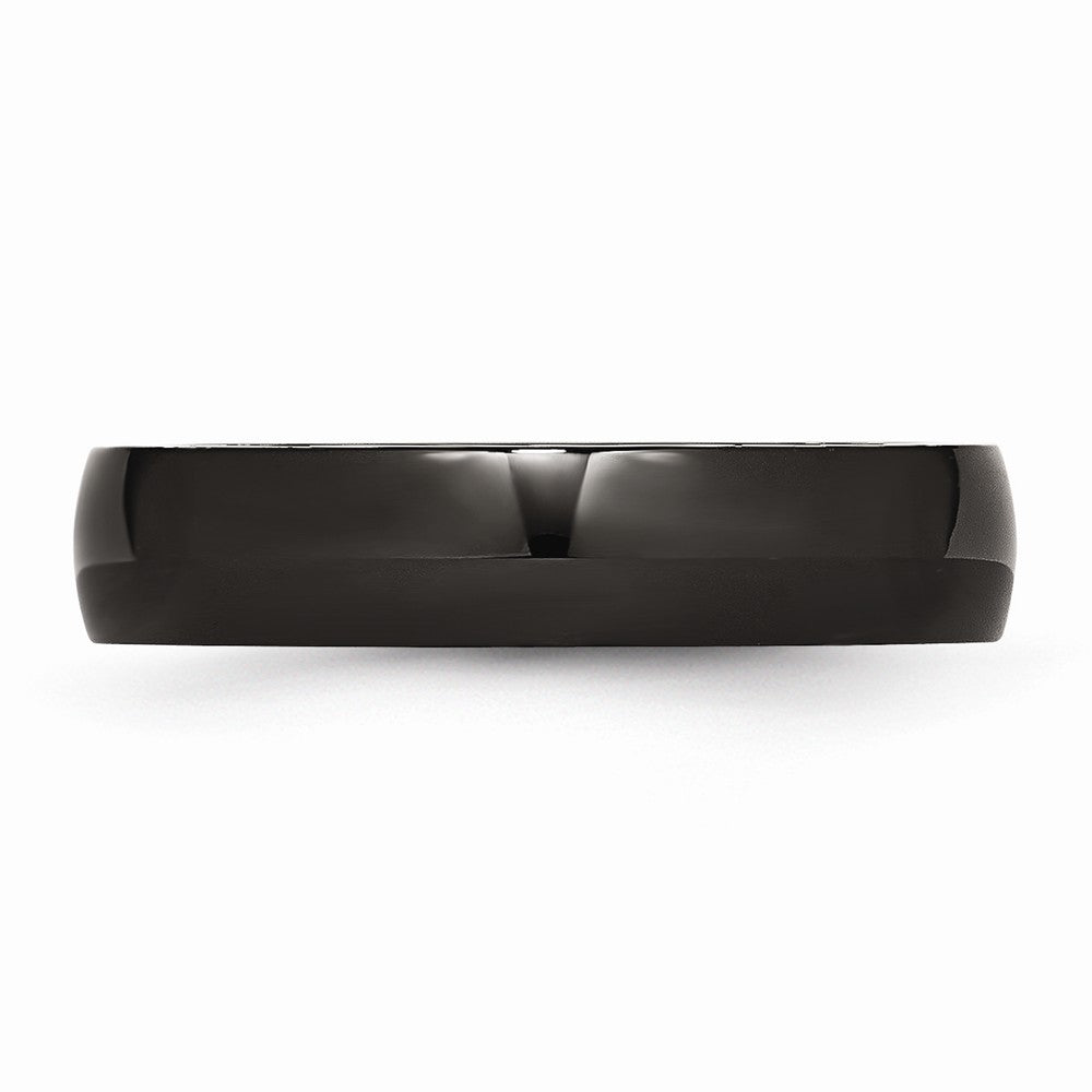 Stainless Steel Black IP Wedding Band with Polished Finish Engravable