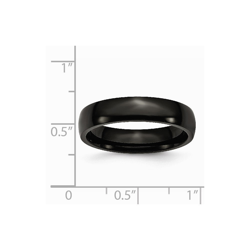 Stainless Steel 5mm Black IP-plated Polished Band