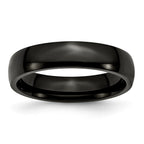 Black IP-Plated Wedding Band in Stainless Steel, 5mm
