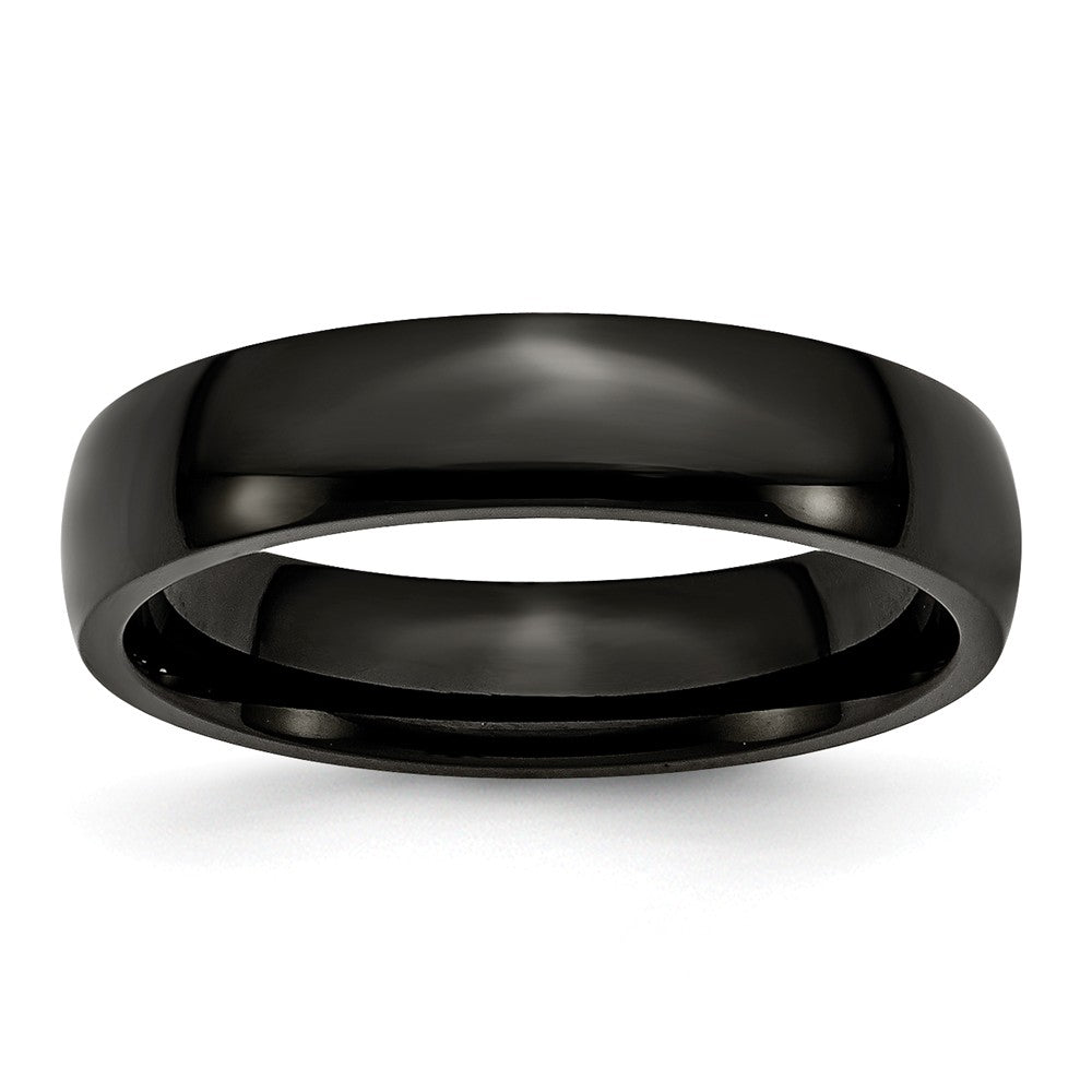 Black IP-Plated Wedding Band in Stainless Steel, 5mm