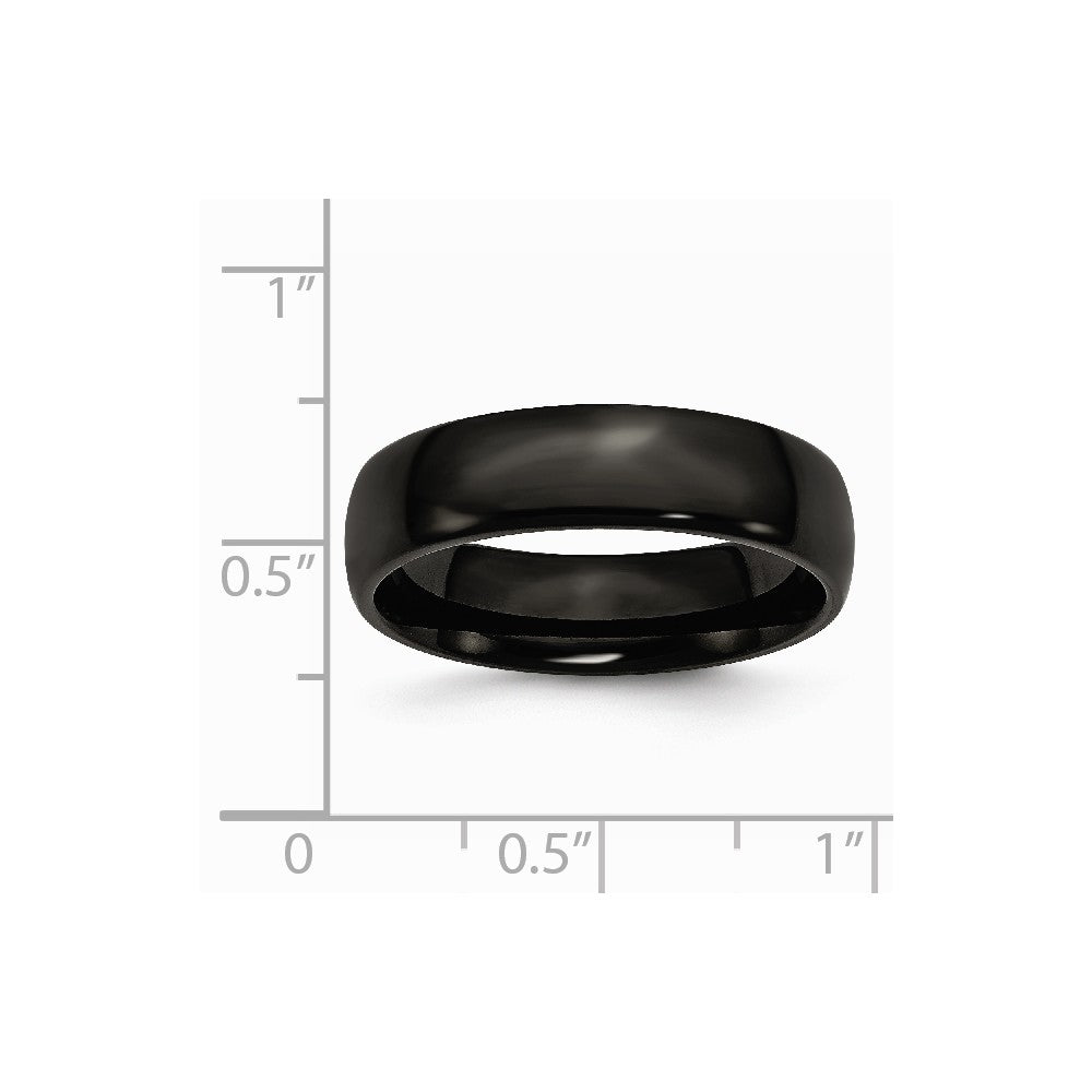 Stainless Steel 6mm Black IP-plated Polished Band