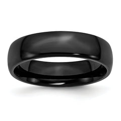 Stainless Steel Polished Black IP-plated 6mm Band