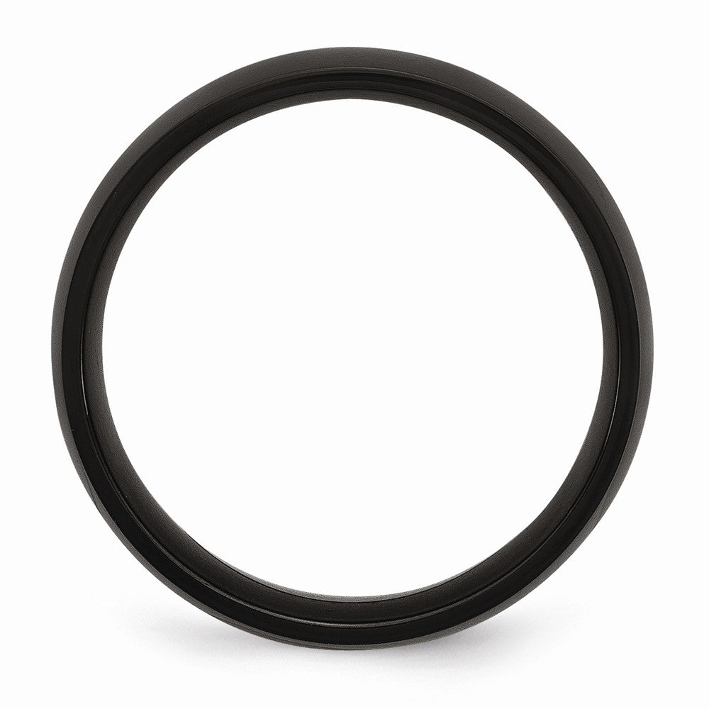 Stainless Steel 7mm Black IP-plated Polished Band