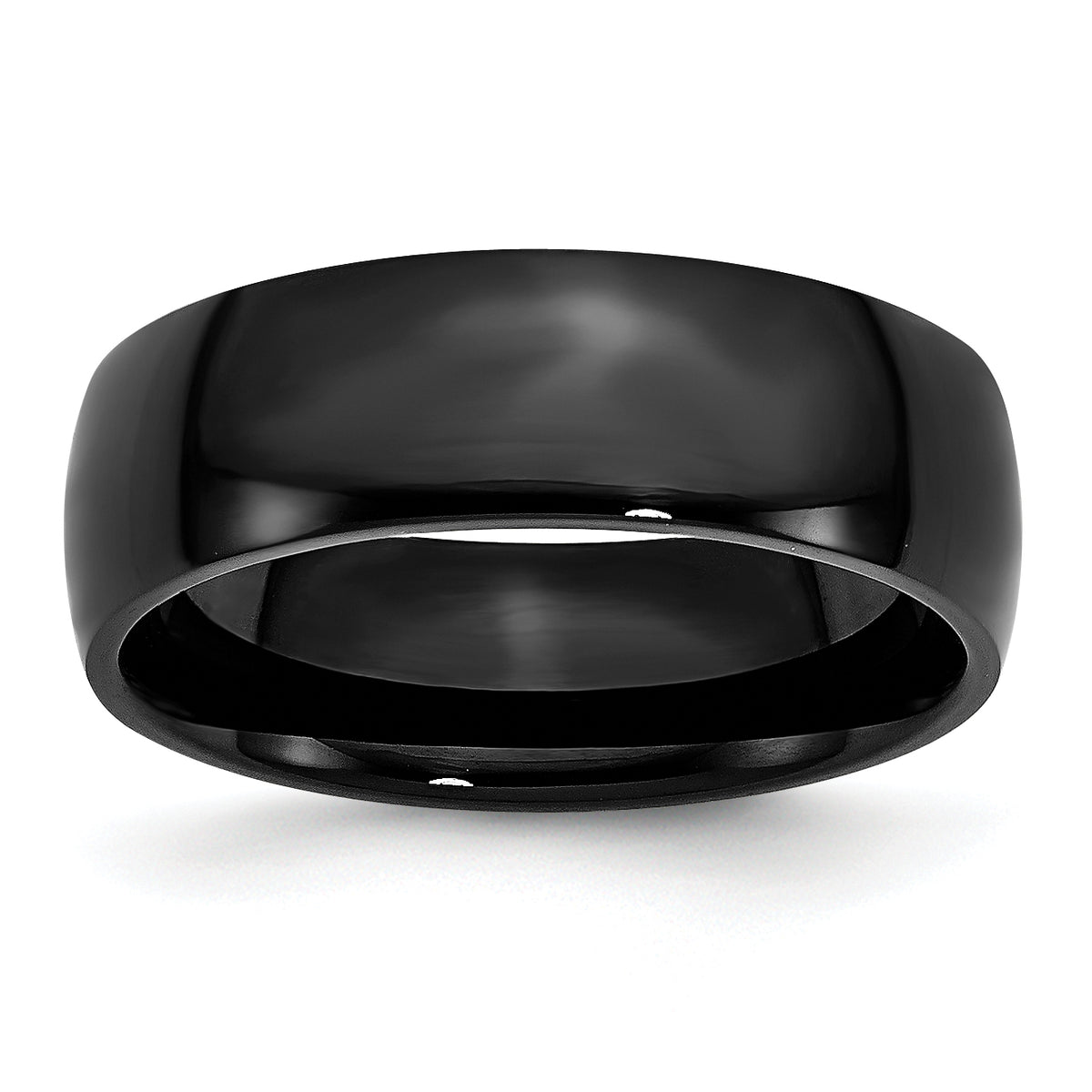 Stainless Steel Polished Black IP-plated 7mm Band