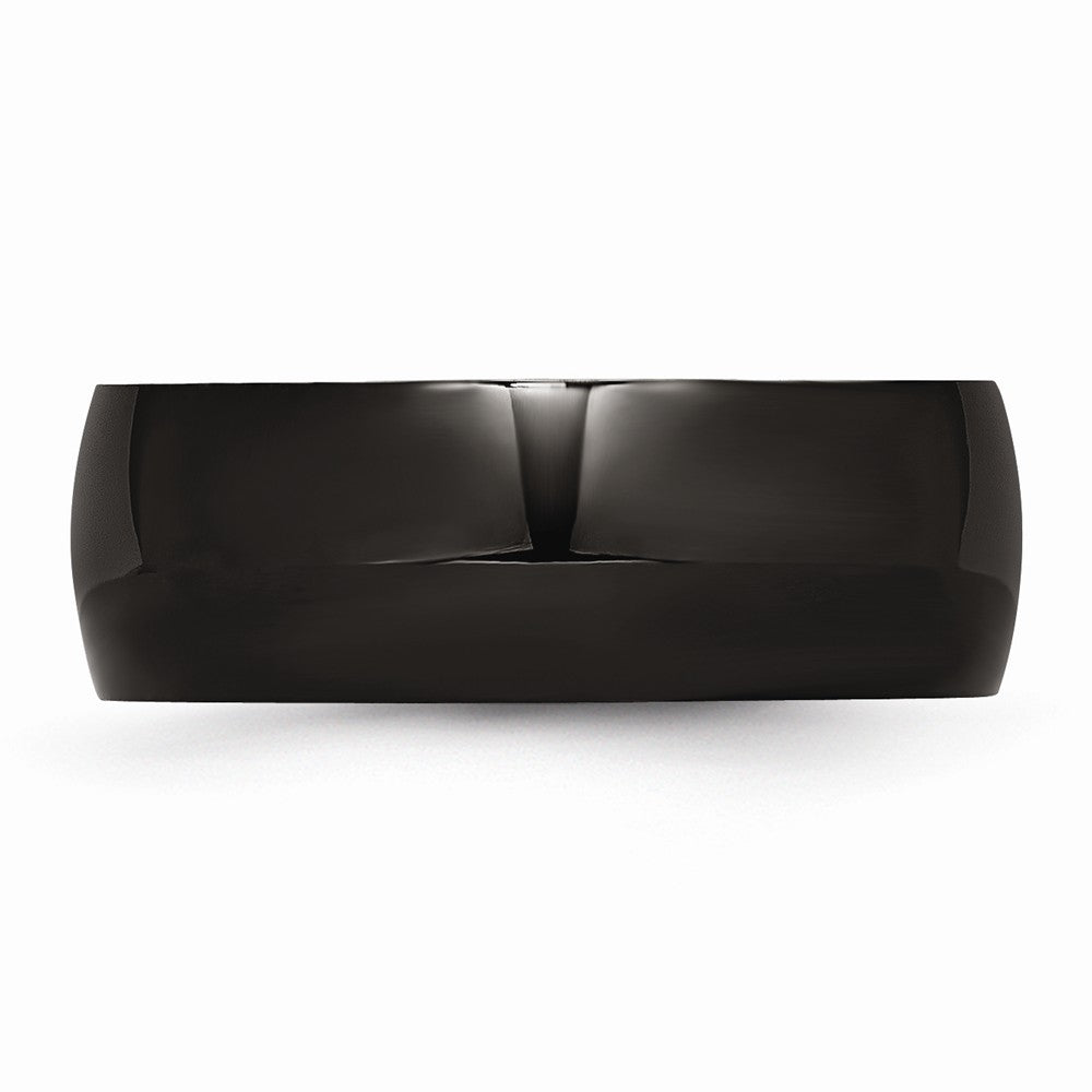 Black IP-Plated Wedding Band in Stainless Steel, 8mm