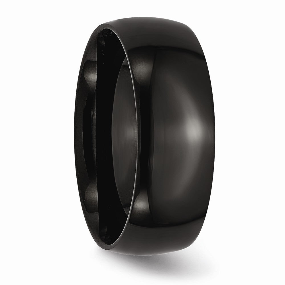 Stainless Steel 8mm Black IP-plated Polished Band