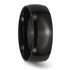 Black IP-Plated Wedding Band in Stainless Steel, 8mm
