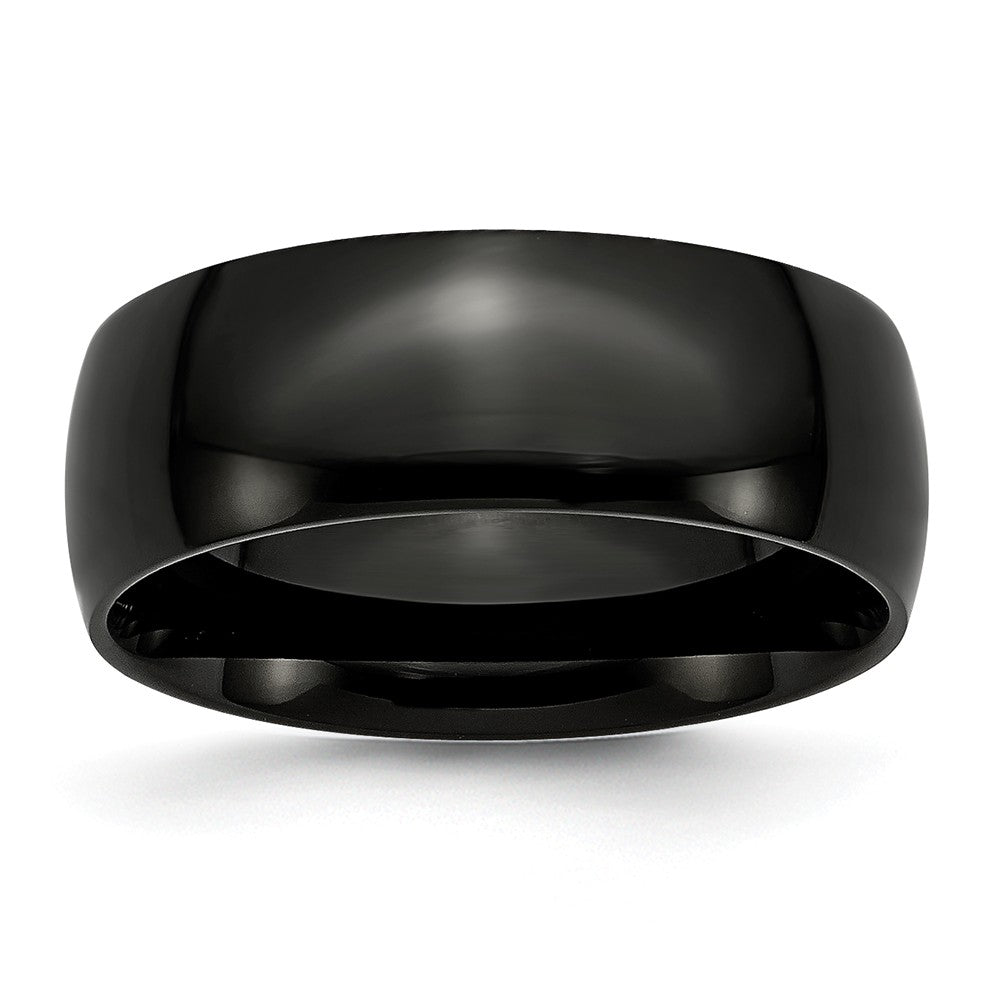 Black IP-Plated Wedding Band in Stainless Steel, 8mm Main image