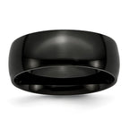 Black IP-Plated Wedding Band in Stainless Steel, 8mm